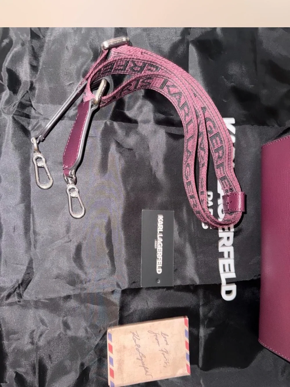 Karl Lagerfeld Plum Embellished Tote Bag - Picture 7 of 8